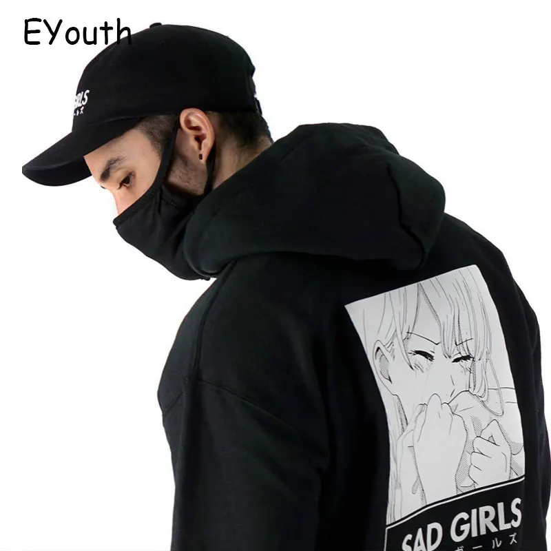 sad girl anime hoodie