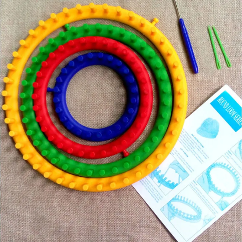 Горячее предложение 4 шт./компл. DIY Круглый Круг Шляпа Knitter Вязание жгутовых полосок комплект 4 Размер 14 см 19 см 25 см 30 см TI99 - Цвет: as show