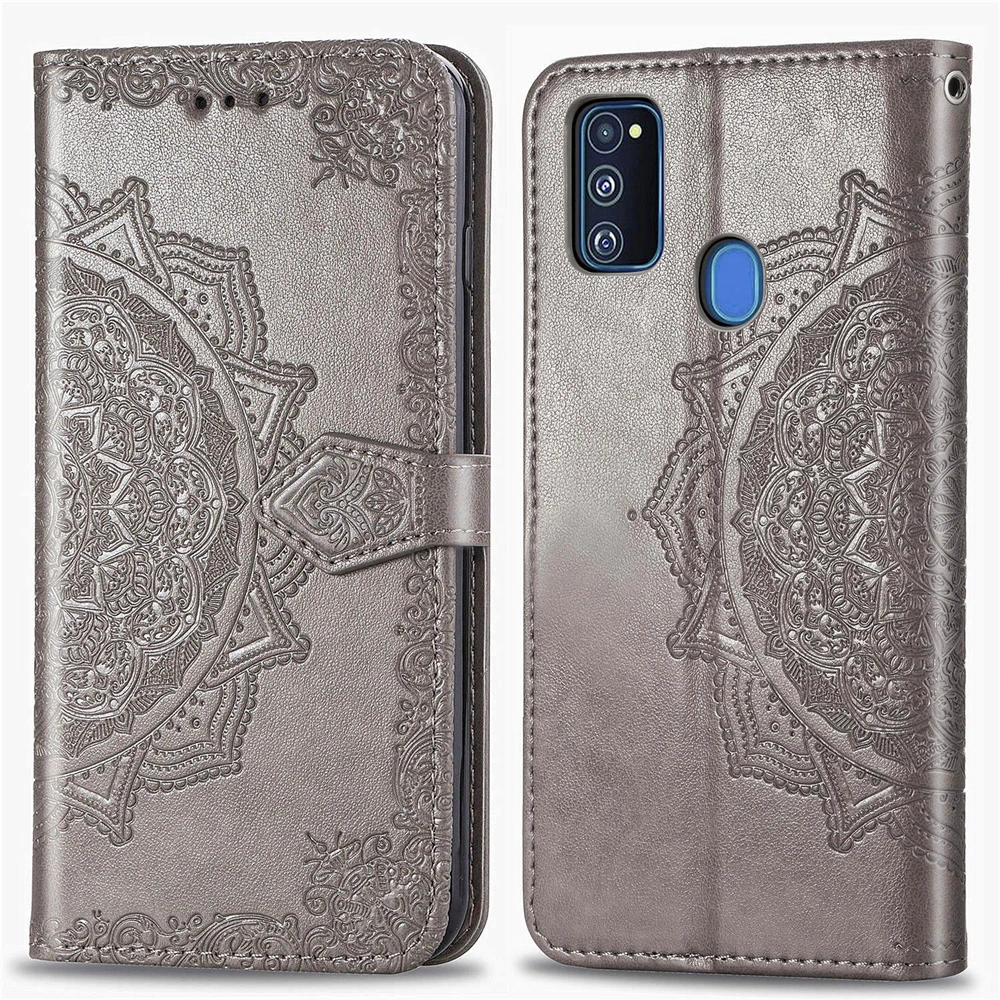 Для samsung Galaxy scv43, сплошной цвет, тисненая мандала, кожаный красивый чехол для samsung M30S S6 Edge Feel 2, роскошный откидной Чехол