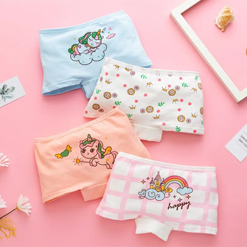 Children Girls Cotton Boxer Briefs Underwear