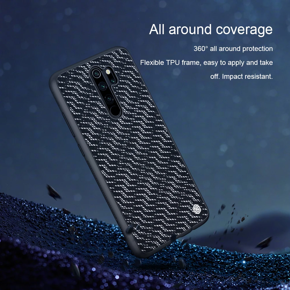 NILLKIN Twinkle чехол для Xiaomi Redmi Note 8 Pro чехол для телефона тканая полиэфирная сетка светоотражающий PC задняя крышка чехол+ ТПУ Рамка