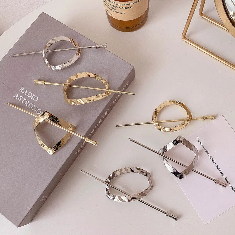 Fashion Geometric Hair Clip For Women Elegant Hollow Hair Stick Korean Gold  Silver Color Hairstyle Hairpin Girl Hair Accessories - Headband - AliExpress