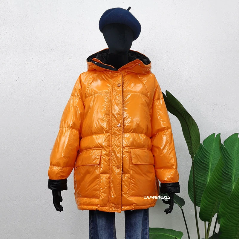 2020 90% White Duck Down Jacket Winter Bright Coat