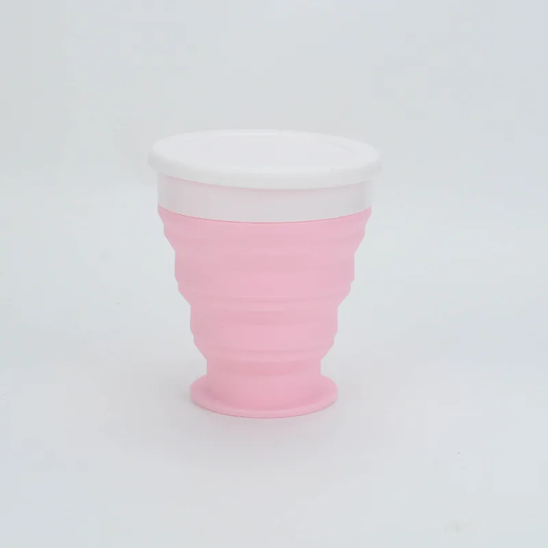 Water-cup-Pink Силиконовый материал Ланч-бокс Для Путешествий, Походов, офиса, школы, пикника, портативный складной контейнер для еды со столовыми приборами, герметичная коробка для бенто - Цвет: Water-cup-Pink