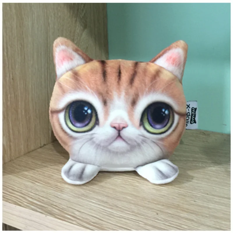3D милая кошка форма Подушка для автомобильного кресла задняя Подушка с бамбуковым углем пакет подголовник Декор автомобиля стиль - Название цвета: Золотой