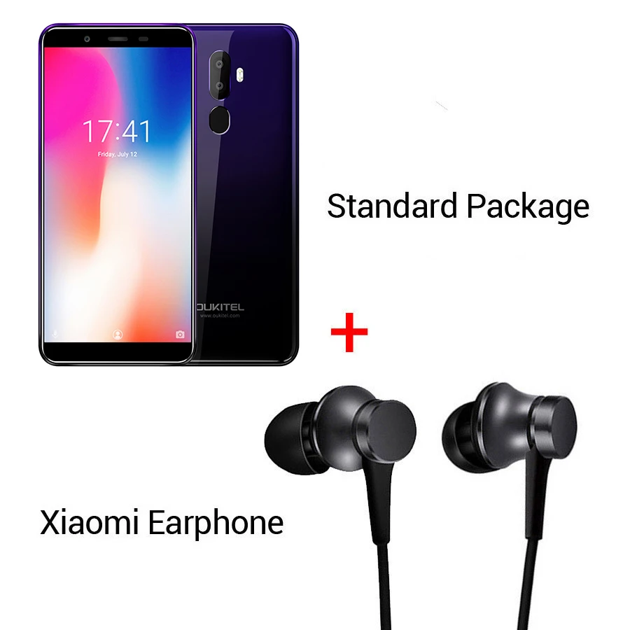 purple N Earphone OUKITEL U25 PRO 5," 2.5D Android 8,1 MT6750T восьмиядерный 4 гб 64 гб 13 мп+ 2 мп/5 мп смартфон 3200 мач отпечаток пальца мобильный телефон - Цвет: purple N Earphone