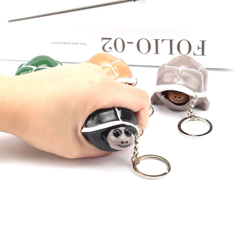 

Magic Decompression Toys Head Shrinking Tortoise Turtles Trickery Head Extending Tortoise Funny Venting Retractable Key Chain