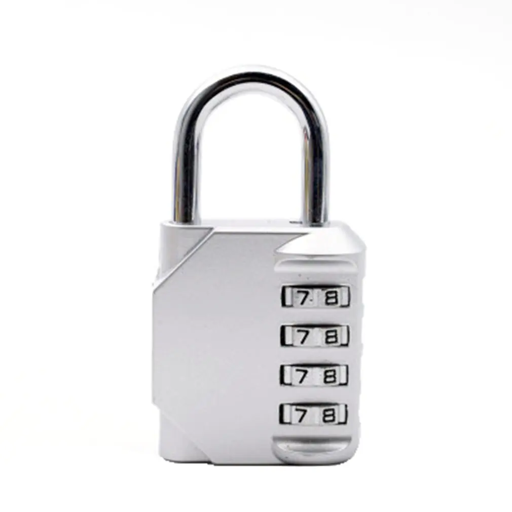 Серебристый Dial Digit Password Lock Combination Suitcase Luggage Metal Code Padlock Gym Swimming Pool Cupboard Cabinet Locker - Цвет: Серебристый