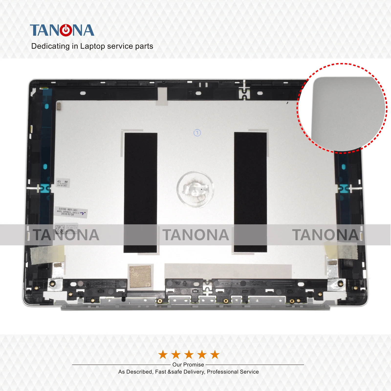 0TVPMH 460.0F801.0011 для Dell Inspiron 15 5580 15," ЖК задняя крышка Топ Корпус Корпуса корпуса КОРПУСА