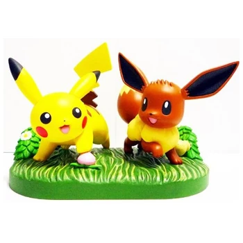 

2pcs Pokemon Doll Pikachu Eevee Action Figure Kid Gifts Collections
