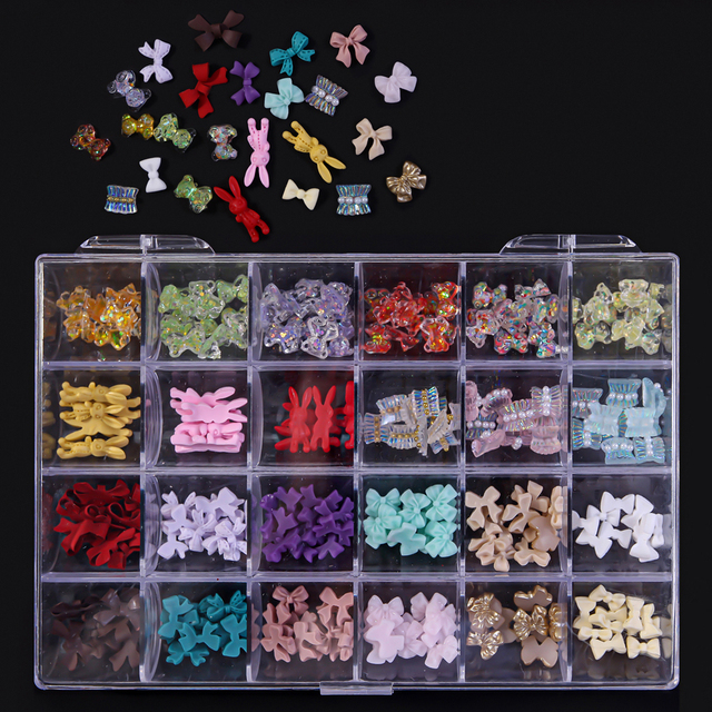 Multi Nail Rhinestones Kit Flatback 240pcs Alloy Charms (Neon,Pink,AB,Blue) Glass Jewelry Nail Art Crystal Box 2022