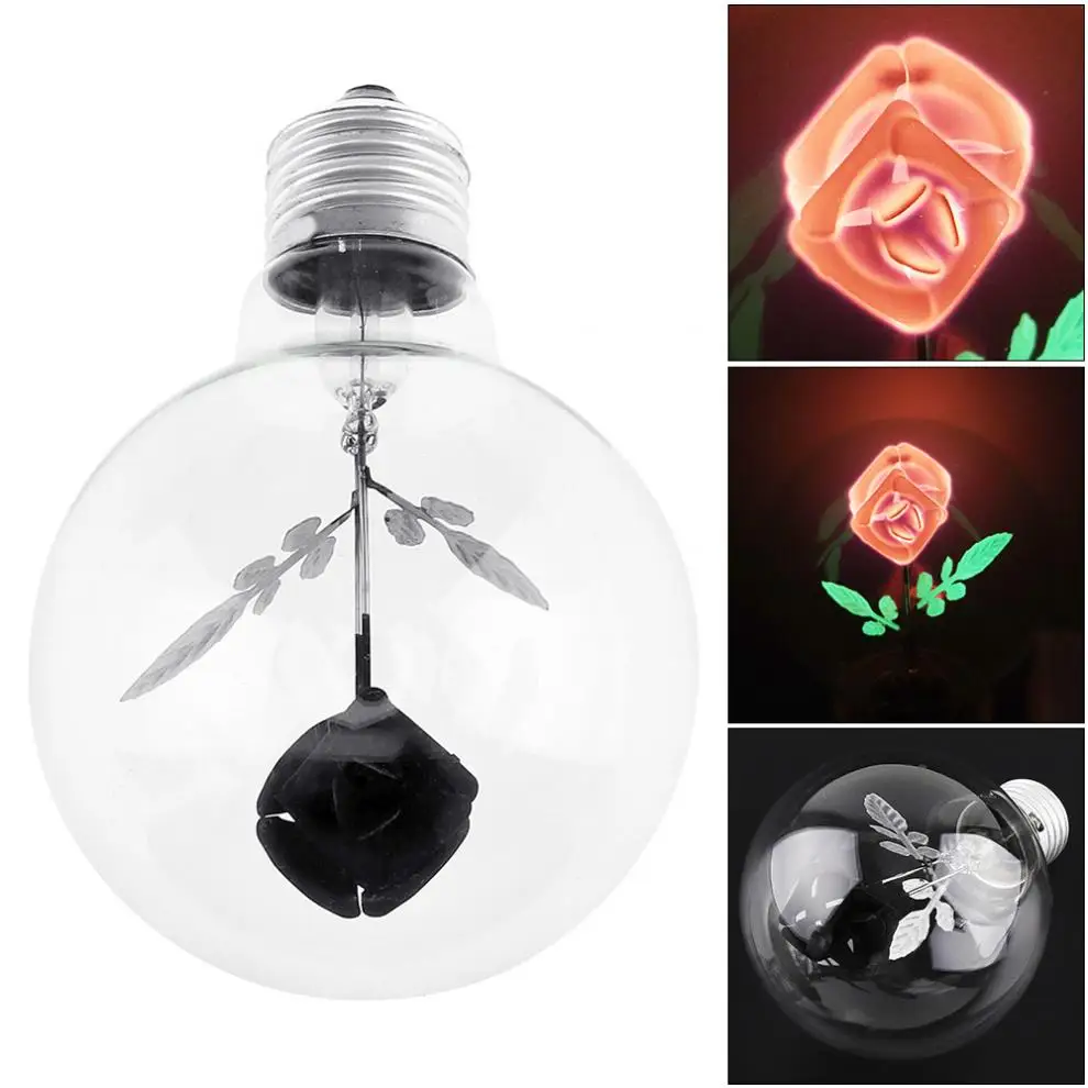 

G80 2W E27 220V Dazzle Color Flame Bubble - Rose Light Bulb 3D Decoration 360 Degree Luminescence Angle for Bar Home Night Light