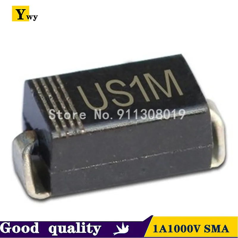 

100 шт. SMD US1M UF4007 1A/1000V SMA диодный выпрямитель быстрого восстановления, новый оригинальный