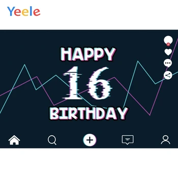 

Dynamic 16 18 20 21th Birthday Party Backdrop Vinyl Photography Backdrops Photographic Background Photophone Photocall Props