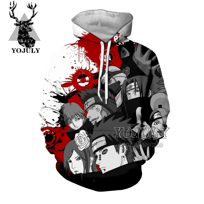 YOJULY Naruto hot sale Hoodies Jacket boy girl teens 3D Hoodie Cosplay Akatsuki Hoodies Sweatshirt streetwear hip hop Anime C113 - Цвет: 10