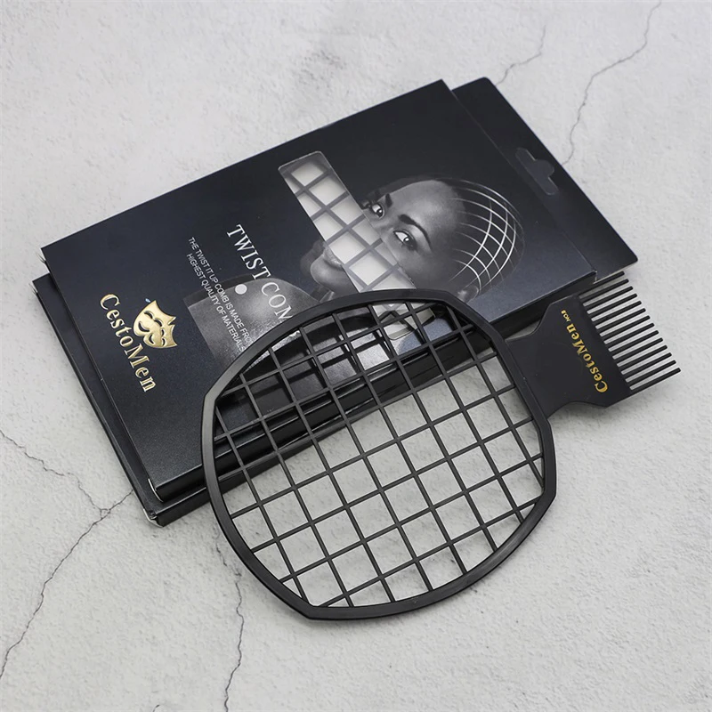 Черный African Men's Hairdressing Afro Comb Twist Wave Curl for Professional Use Dirty Braid Perm Style Men's Comb Twist - Цвет: Черный