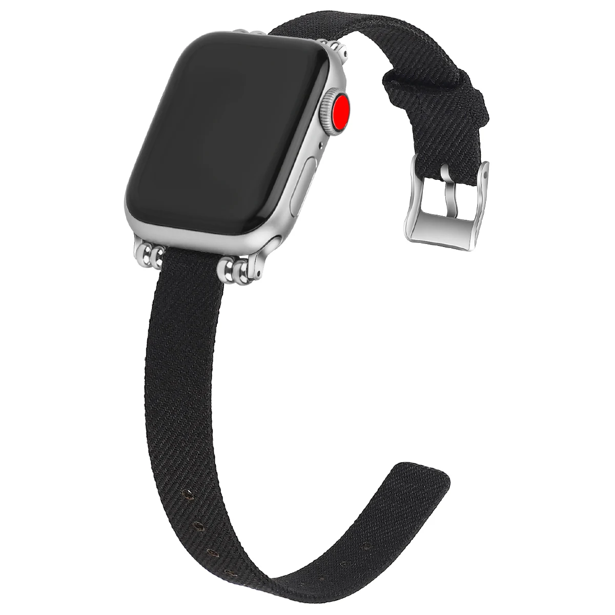 black Тканый нейлоновый ремешок для часов Apple Watch 4, 5, ремешок 44 мм, 40 мм, спортивный браслет для iWatch, ремешок 38 мм, 42 мм, серия 1, 2, 3, женский браслет - Цвет ремешка: black