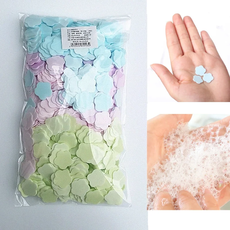 1000Pcs Disposable Flower Shape Soap Paper Travel Washing Hand Bath Clean Scented Slice Sheets Foaming | Красота и здоровье