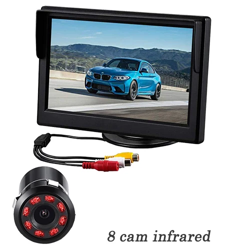 Автомобильный монитор 5 дюймов TFT lcd задний вид автомобиля резервная камера IR универсальное зеркало помощь при парковке Для Chevrolet: Cruze/Epica - Цвет: 8 cam infrared