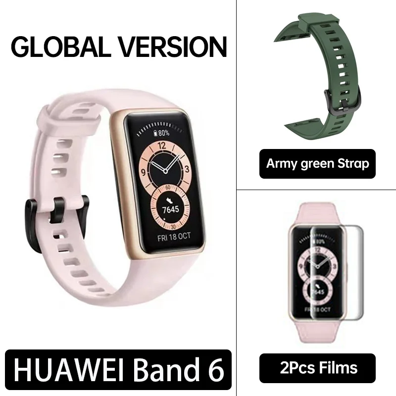 Global Version Huawei Band 6 Band6 SpO2 BT5.0 1.47'' AMOLED Screen Heart Rate Tracker 2-Week Life Braccialetto Relógio inte 