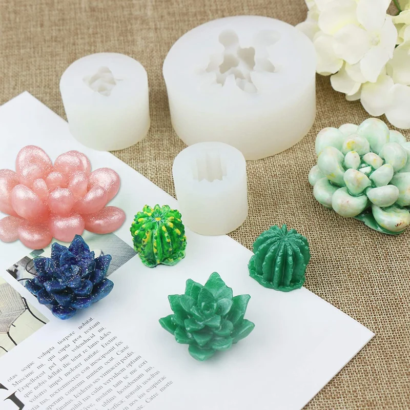 

3 Pack Succulent Resin Molds, Cactus Epoxy Resin Silicone Molds, Flower Resin Casting Molds for Handmade Candle, Resin Crafts DI