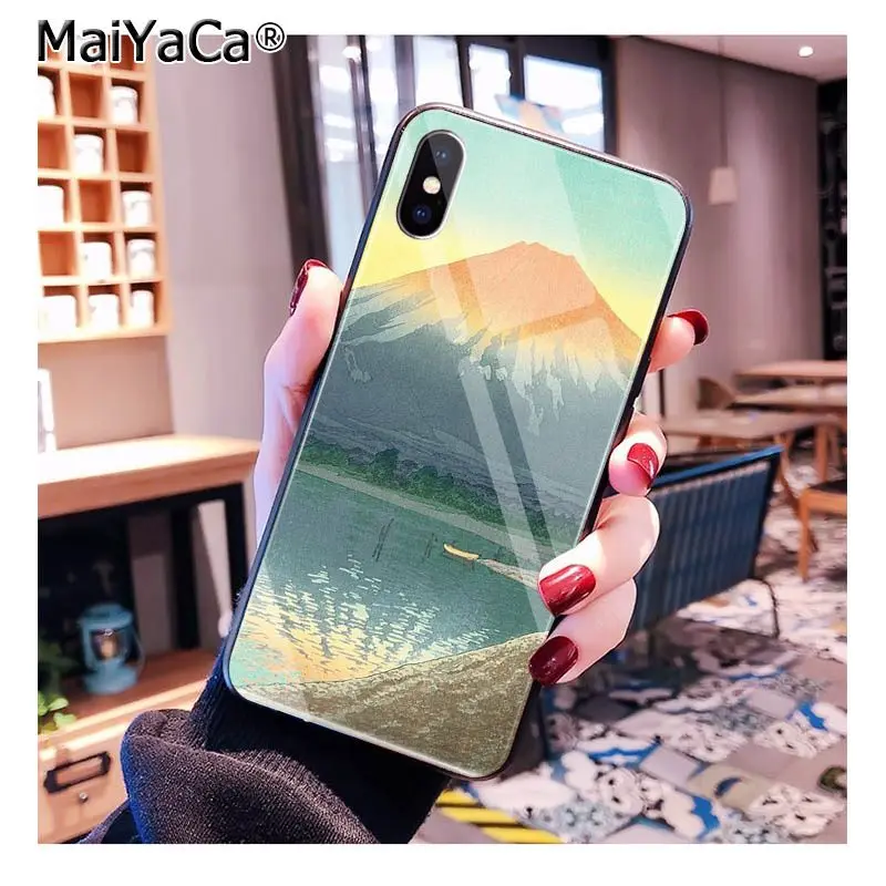 Чехол для телефона MaiYaCa kiyo-e в японском стиле из закаленного стекла для iphone 11 Pro XR XS MAX 8X7 6S 6 Plus - Цвет: A12