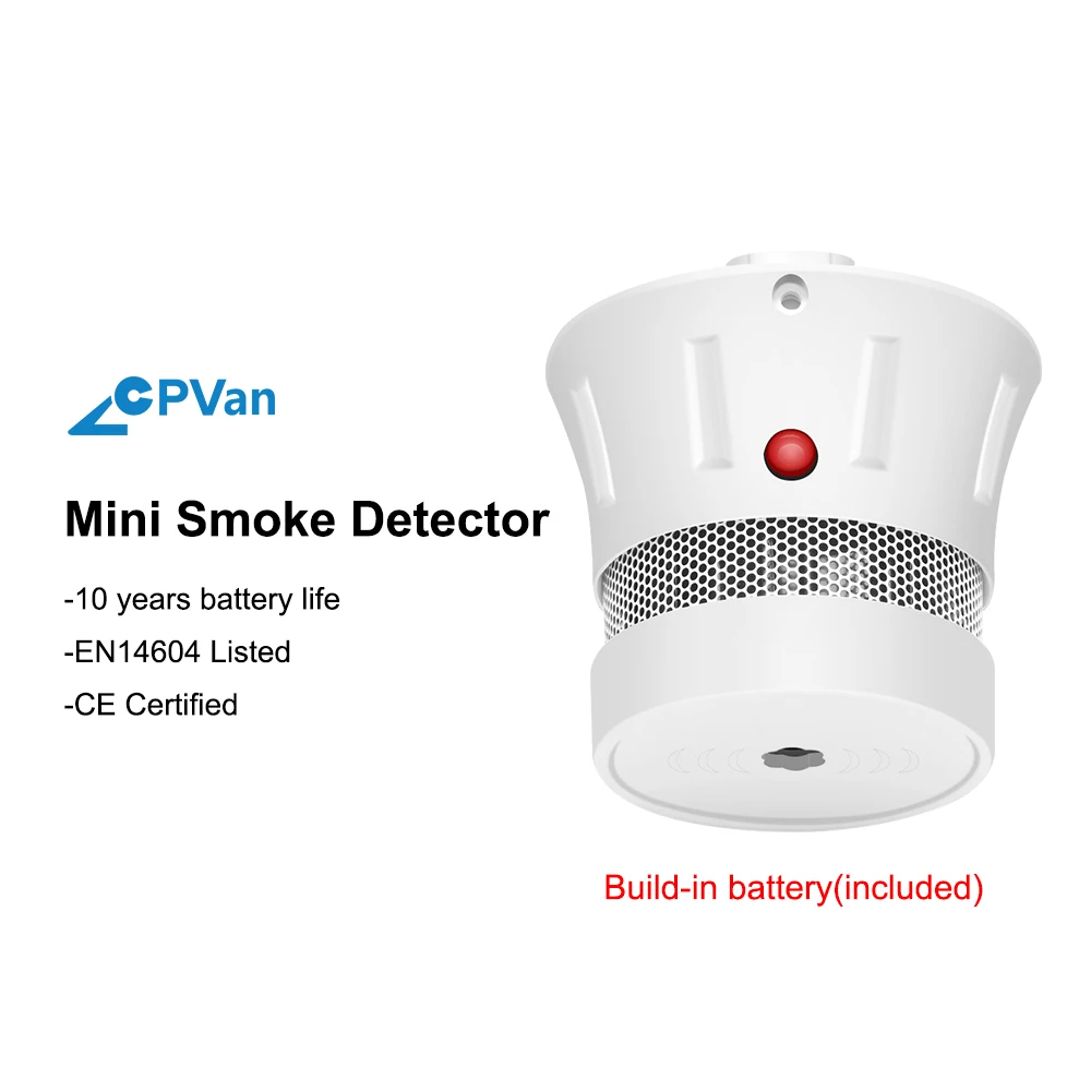 CPVan 10 шт. мини детектор дыма 10 лет работы от батареи EN14604 CE сертификация 85dB пожарная сигнализация rookmelder детектор de humo