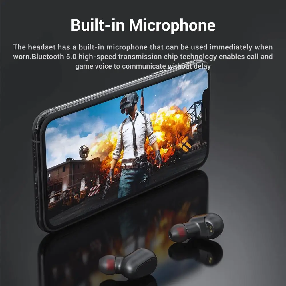 TOPK Bluetooth наушники TWS 5,0 настоящие Беспроводные наушники с микрофоном светодиодный дисплей мини гарнитура Беспроводные наушники для Xiaomi iPhone