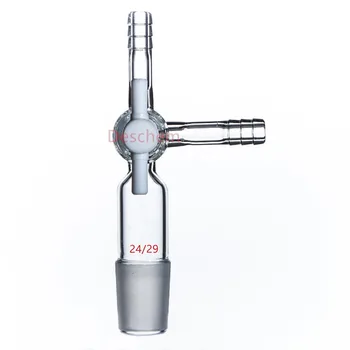 

24/29,3-Way,PTFE Stopcock,Glass Flow Control Adapter,With Side Hose Connection
