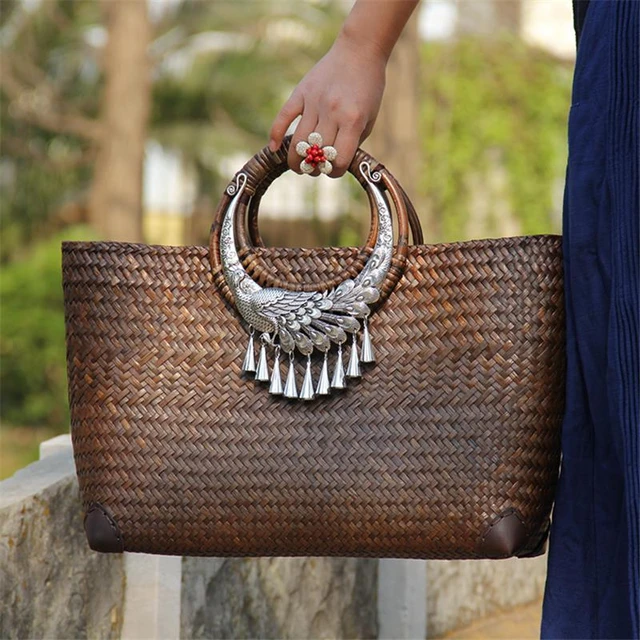 Handmade Rattan Beach Bag from Thailand