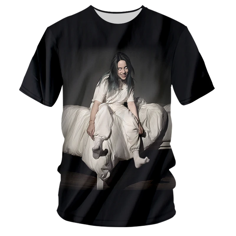 UJWI Billie Eilish хип-хоп 3d футболки с принтом летняя футболка с коротким рукавом для мужчин/женщин 3D футболки футболка толстовки Одежда - Цвет: TS09925