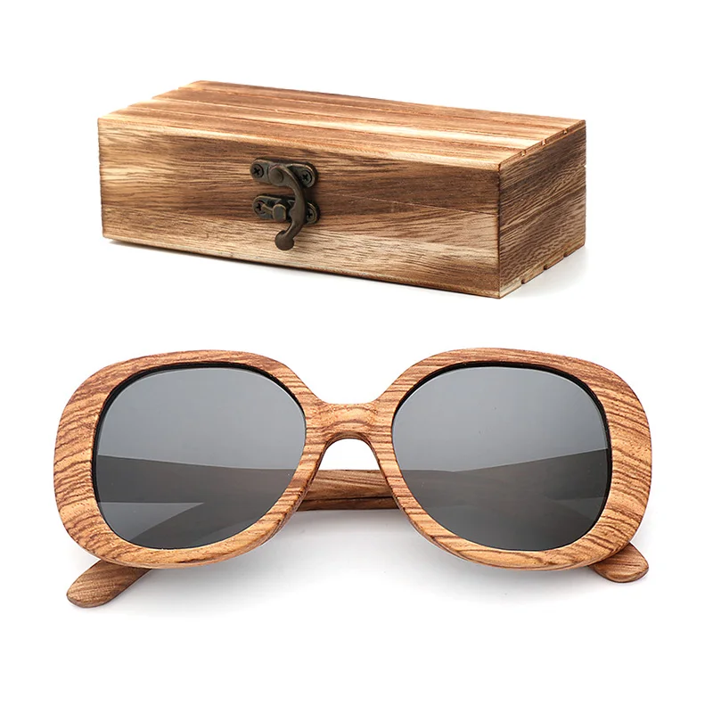 wood box Новая мода ретро солнцезащитные очки Зебра Дерево женские солнцезащитные очки ручной работы НАСТОЯЩИЙ ДЕРЕВЯННЫЙ поляризованные очки для путешествия UV400 Gafas de sol - Цвет линз: wood box