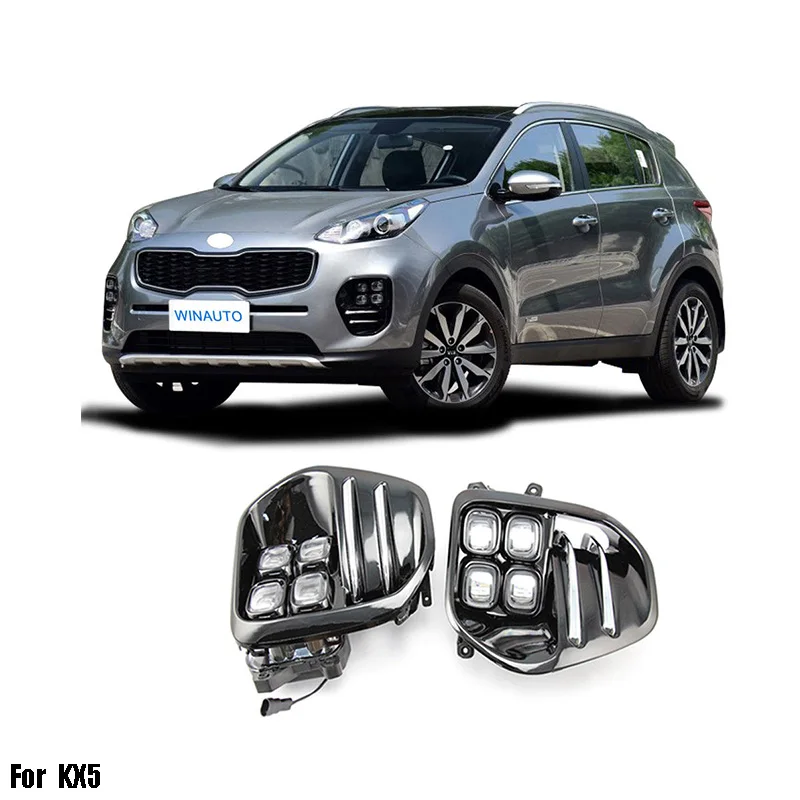 Автомобильная противотуманная фара светодиодный дневной ходовой свет для Sportage KX5 противотуманная фара