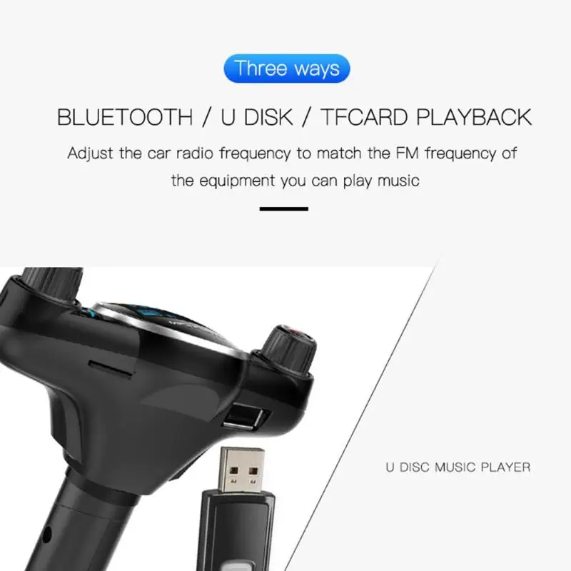 Автомобильный Bluetooth 4,0 комплект с зарядным устройством USB FM передатчик AUX MP3 плеер с 1,3 СВЕТОДИОДНЫЙ матричный экран TF карта U диск VODOOL