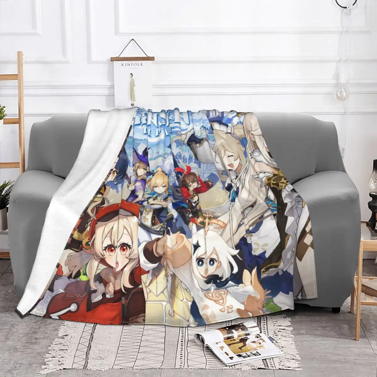 Upetstory Genshin Impact ��� Acg Anime Flannel ����ִ� �ε巯�� ������ ��� Ȩ ��/����