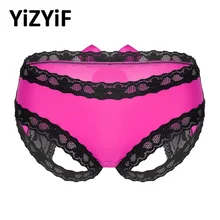 Женское нижнее белье мужские трусики бикини нижнее белье с открытым прикладом кружево Бант полупрозрачное женские стринги Нижнее белье с кружевной отделкой