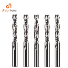 

5PCS/LOT Compression Milling Cutter Woodwork DOWN Cut Two Flute Spiral Carbide Milling Tool CNC Router Bits Wood End Mill Cutter