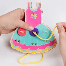 Robe de chien hérisson de dessin animé pour enfants, enfilage manuel, boutons de couture, jeux de société, jouets