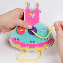 Vestido de erizo de dibujos animados para niños, botones de costura de roscado Manual, juegos de mesa, Juguetes