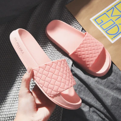 pink Летние женские шлепанцы; Высококачественная пляжная обувь для влюбленных; Новое поступление; Шлепанцы из ЭВА; женские Вьетнамки; домашние шлепанцы унисекс для ванной - Цвет: pink