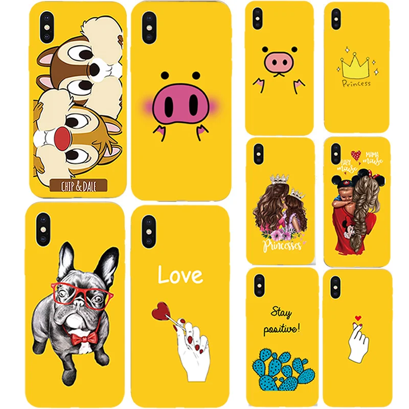 Высококачественный Желтый чехол для телефона 6 6s 7 8 iPhone 5 5S SE plus x 10 xs max xr мягкий