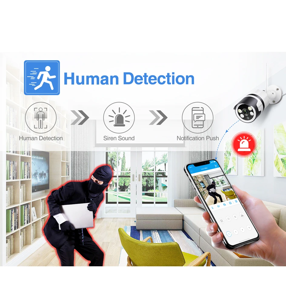  Techege Super Hd 5.0MP Del Ip di Wifi Della Macchina Fotografica Esterna Impermeabile Senza Fili Wi
