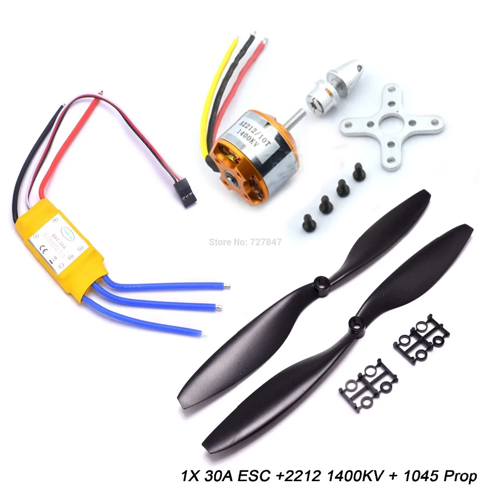 A2212 2212 1000KV/1400KV A2208 1100KV бесщеточный двигатель 30A ESC 1045 пропеллер Quad-Rotor для RC самолета мультикоптера