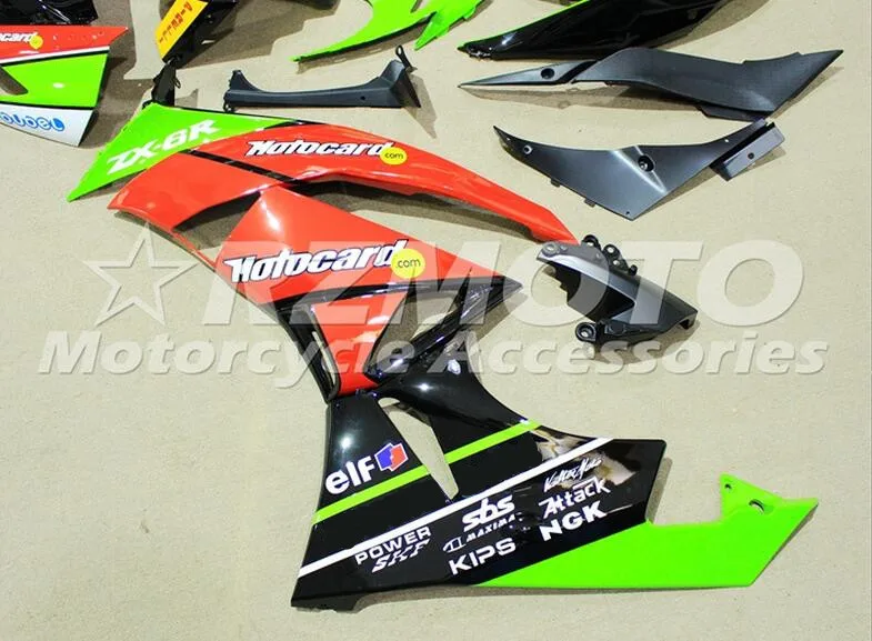 Литьевая Форма ABS Обтекатель Набор подходит для Kawasaki ZX6R 2009 2010 2011 2012 Обтекатели ZX-6R 09 10 11 12 ниндзя 636 холодный красный зеленый