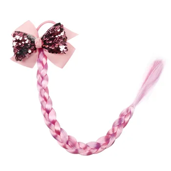 

Carter Lisa Colorful Sequin Bowknot Hair Bows Long Ponytails Hair Accessories Hair Rubber Band Hair Bands for Girls