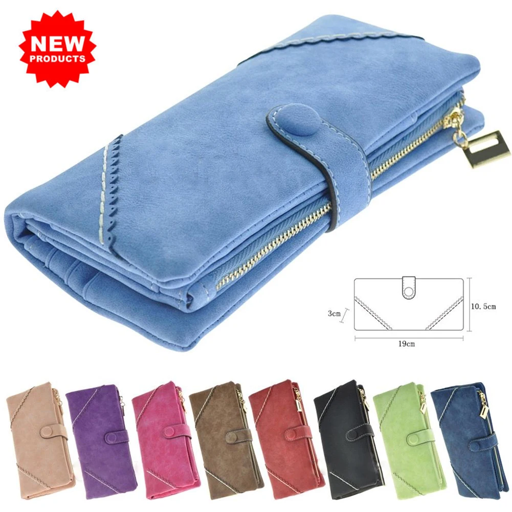 Minimalist Design Thin Long Bifold Wallet Women Female Brand Leather Coin Purse Card Holder Ladies Money Dollar Cuzdan portfel