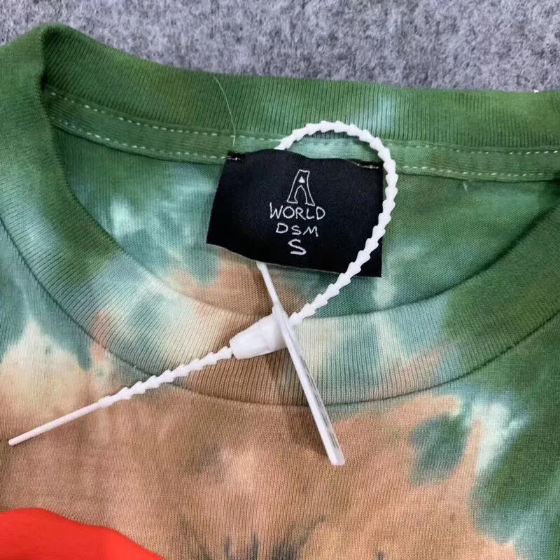 С изображением Трэвиса Скотта ASTROWORLD World Tie Die Tee Мужские и женские футболки с длинными рукавами ASTROWORLD с изображением Трэвиса Скотта