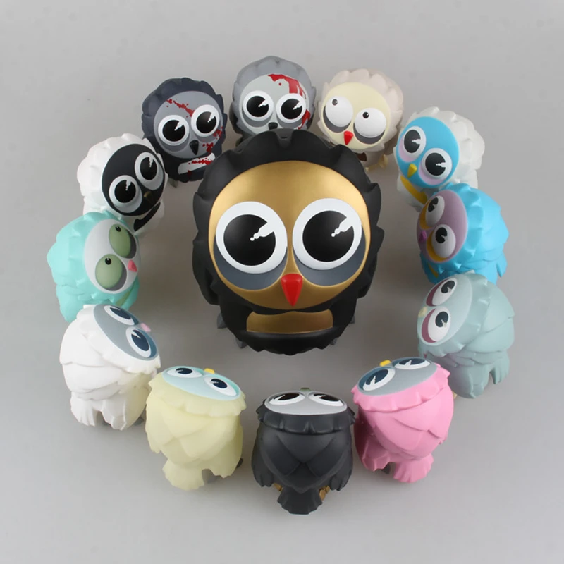 12 Style Lovely Owl Series Toy Cute Animal Model Coarsetoys Omen Figma 3.5" Action Figure Toys