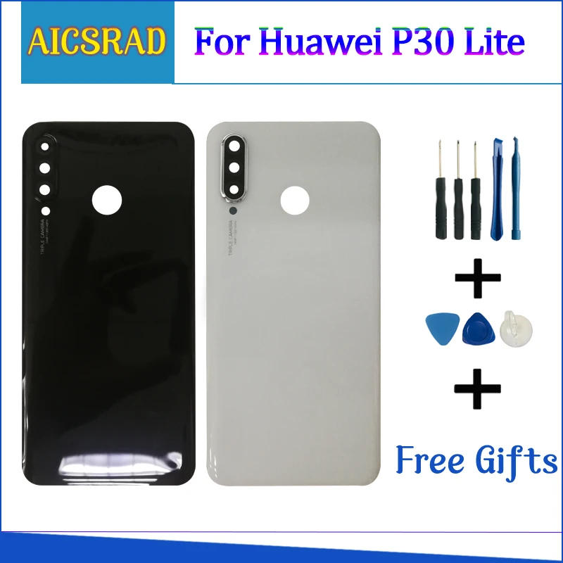 Заднее стекло для huawei P30 Lite крышка батареи задняя дверь Корпус чехол с объективом камеры для huawei Nova 4e P30 Lite крышка батареи