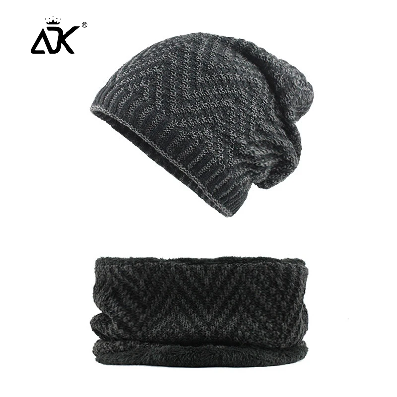 

Winter Hat Warm Cap Put Door Scarf Knitted Hat For Men Brimless Firherman Cap Cuffed Beanie Breathable Thicker Bonnet